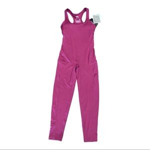 NWT J. DOW FITNESS Jumpsuit Bodysuit Athleisure WORKOUT Purple Raspberry Rose XS